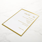 金ゴールドと白のエレガミニマルントウェディングフォイルInvita 箔招待状 (回転した状態)