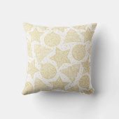 金ゴールドと白のクリスマス装飾用クッション クッション (裏面)