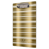 金ゴールドと白のストライプパターン クリップボード (左)