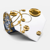 金ゴールドと白のタイ（青） ネクタイ (ロール)