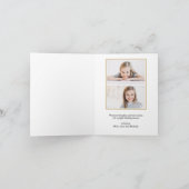 金ゴールドと白のドードルパイン写真休暇 招待状 (内部)