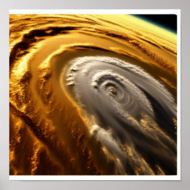 金ゴールドと白のハリケーン ポスター