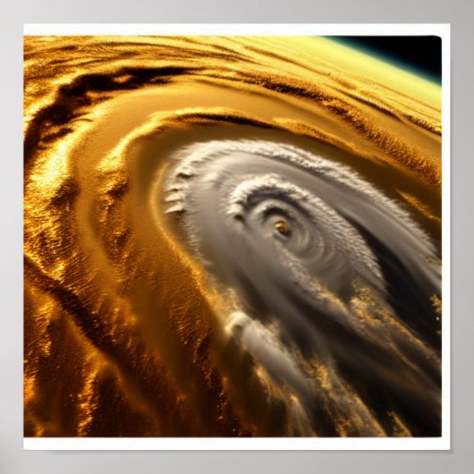 金ゴールドと白のハリケーン ポスター (正面)