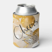 金ゴールドと白のバルーンの応援 缶クーラー (缶正面)