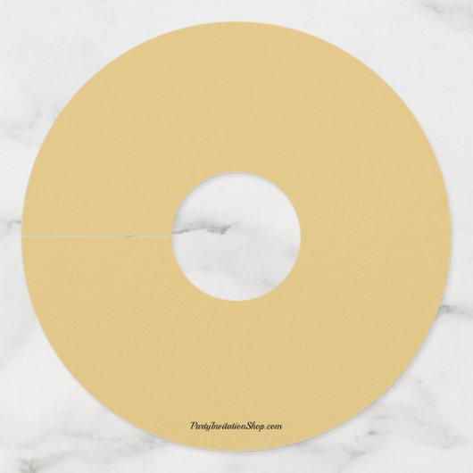 金ゴールドと白のバルーンの紙 ワイングラスタグ (裏面)