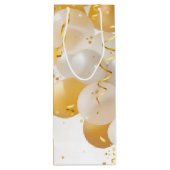 金ゴールドと白のバルーンの誕生日 ワインギフトバッグ (裏面)