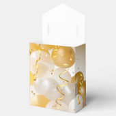 金ゴールドと白のバルーンパーティー フェイバーボックス (オープン)