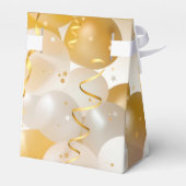 金ゴールドと白のバルーンパーティー フェイバーボックス (裏面サイド)