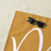 金ゴールドと白のミセス・カスタム ビーチタオル (インサイチュ)