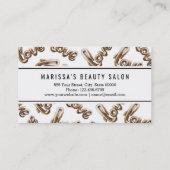 金ゴールドと白のラブバルーンのタイポグラフィパターン 名刺 (裏面)