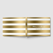 金ゴールドと白の不ストライプ揃 ゲストブック (全面)