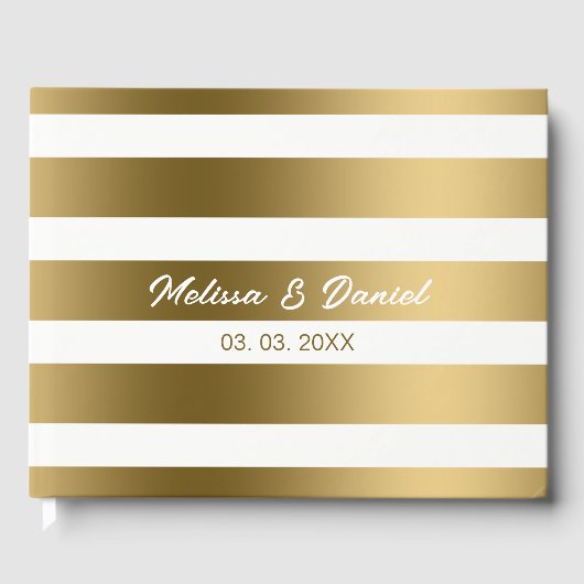 金ゴールドと白の不ストライプ揃 ゲストブック (正面)