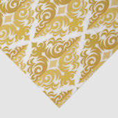 金ゴールドと白の壁紙ダマスク 薄葉紙 (詳細)