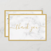 金ゴールドと白の大理石の効果を割引感謝していする エンクロージャーカード (正面/裏面)