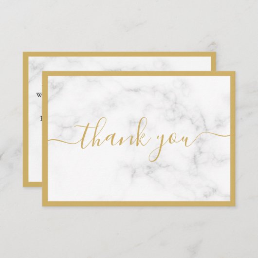 金ゴールドと白の大理石の効果を割引感謝していする エンクロージャーカード (正面/裏面)