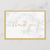 金ゴールドと白の大理石の効果を割引感謝していする エンクロージャーカード (正面)