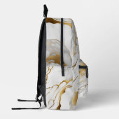 金ゴールドと白の大理石抽象芸術 プリントバックパック (左)