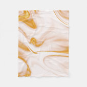 金ゴールドと白の大理石 フリースブランケット (正面)