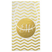 金ゴールドと白の山モノグラムの形 スモールペーパーバッグ (裏面)