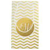 金ゴールドと白の山モノグラムの形 スモールペーパーバッグ (正面)