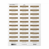 金ゴールドと白の差出人住所ラベル ラベル (フルシート)