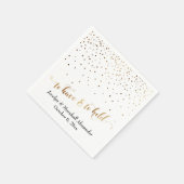 金ゴールドと白の持っている&持っているハート紙吹雪 スタンダードカクテルナプキン (角)