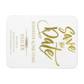 金ゴールドと白の日付の保存 マグネット (横)