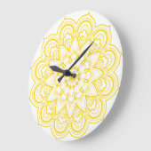 金ゴールドと白の曼荼羅 ラージ壁時計 (傾斜)