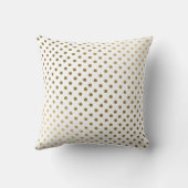 金ゴールドと白の水玉模様モダンの幾何学的パターン クッション (裏面)