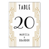 金ゴールドと白の表番号カード テーブルナンバー (裏面)