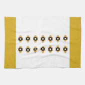 金ゴールドと白の装飾 キッチンタオル (横)