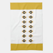 金ゴールドと白の装飾 キッチンタオル (縦)