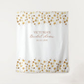 金ゴールドと白の輝きのブライダルシャワーの背景 タペストリー (正面)