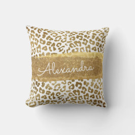 金ゴールドと白アニマルプリントと金ゴールドグリッター クッション