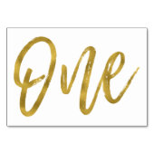 金ゴールドと白エレガントい表の番号1 テーブルナンバー (裏面)