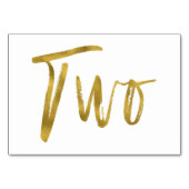 金ゴールドと白エレガントい表の番号2 テーブルナンバー (裏面)