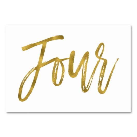 金ゴールドと白エレガントの表(4) テーブルナンバー (正面)