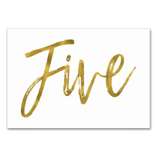 金ゴールドと白エレガントの表(5) テーブルナンバー (正面)