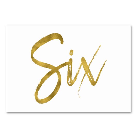 金ゴールドと白エレガントの表(6) テーブルナンバー (正面)