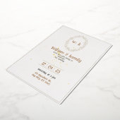 金ゴールドと白エレガントミニマリストの結婚美学 箔招待状 (回転した状態)