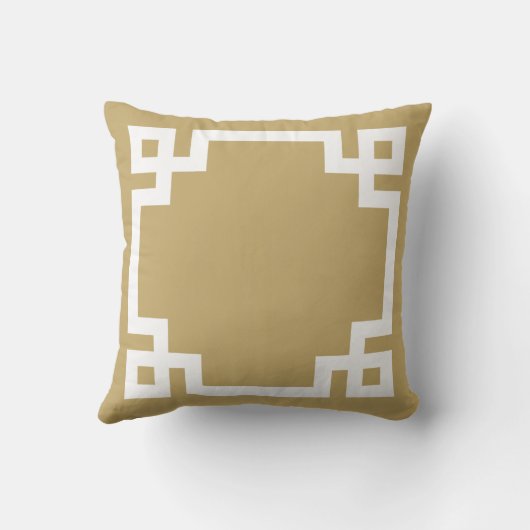金ゴールドと白ギリシャ鍵縁ど クッション (裏面)