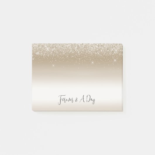 金ゴールドと白グラデーションキラキラ光 ポストイット (正面)