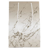 金ゴールドと白グラデーション大理石グリッツ ミディアムペーパーバッグ (裏面)