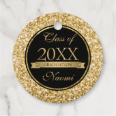 金ゴールドと白グリッター黒の円 フェイバータグ (裏面)