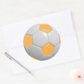金ゴールドと白サッカーボール ラウンドシール (封筒)
