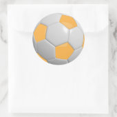 金ゴールドと白サッカーボール ラウンドシール (バッグ)