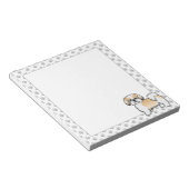 金ゴールドと白シーズー（犬）かわいい漫画の犬 ノートパッド (アングル)