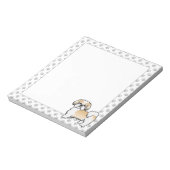 金ゴールドと白シーズー（犬）かわいい漫画の犬 ノートパッド (回転)