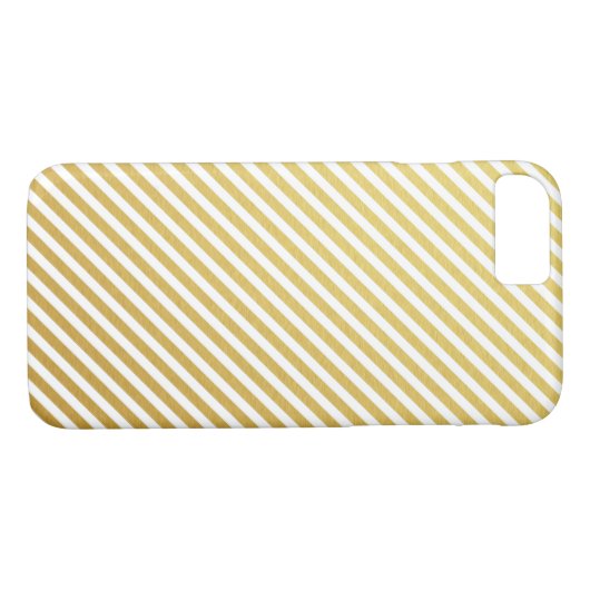 金ゴールドと白ストライプのiPhone 7ケース Case-Mate iPhoneケース (裏面(横))