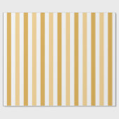 金ゴールドと白ストライプハッピーニューイヤー ラッピングペーパー (フラット)